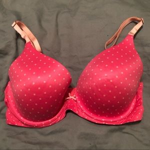 Womens 34D pink polka dot Sunnie Aerie bra
